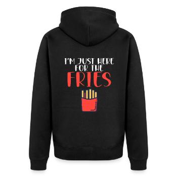 French Fries Lover Fast Food Gifts - Unisex Premium Organic Zip Hoodie - black - Back - Nico (187cm)