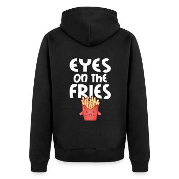 French Fries Lover Fast Food Gifts - Unisex Premium Organic Zip Hoodie - black - Back - Nico (187cm)