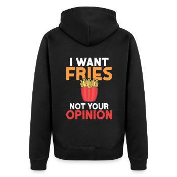 French Fries Lover Fast Food Gifts - Unisex Premium Organic Zip Hoodie - black - Back - Nico (187cm)