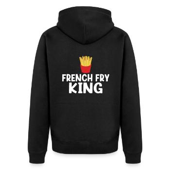 French Fries Lover Fast Food Gifts - Unisex Premium Organic Zip Hoodie - black - Back - Nico (187cm)