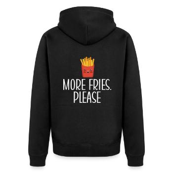 French Fries Lover Fast Food Gifts - Unisex Premium Organic Zip Hoodie - black - Back - Nico (187cm)