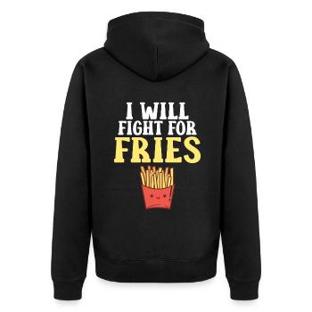 French Fries Lover Fast Food Gifts - Unisex Premium Organic Zip Hoodie - black - Back - Nico (187cm)