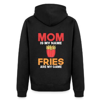 French Fries Lover Fast Food Gifts - Unisex Premium Organic Zip Hoodie - black - Back - Nico (187cm)