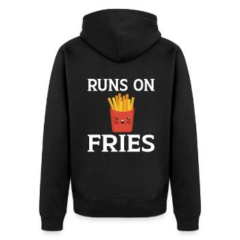 French Fries Lover Fast Food Gifts - Unisex Premium Organic Zip Hoodie - black - Back - Nico (187cm)
