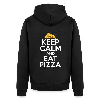 Snack Pizzalove Pizza Lover Gift - Unisex Premium Organic Zip Hoodie - black - Back - Nico (187cm)