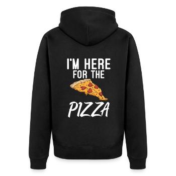 Snack Pizzalove Pizza Lover Geschenk - Unisex Premium Bio Zip Hoodie - Schwarz - Hinten - Nico (187cm)