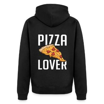 Snack Pizzalove Pizza Lover Gift - Unisex Premium Organic Zip Hoodie - black - Back - Nico (187cm)