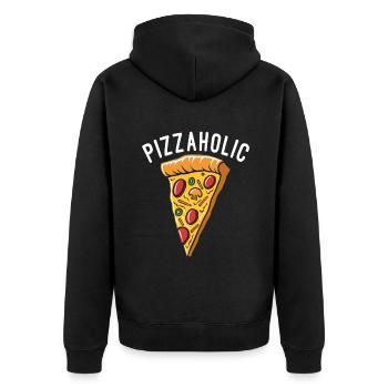 Snack Pizzalove Pizza Lover Gift - Unisex Premium Organic Zip Hoodie - black - Back - Nico (187cm)