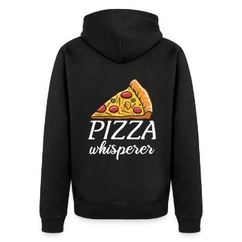 Snack Pizzalove Pizza Lover Gift - Unisex Premium Organic Zip Hoodie - black - Back - Nico (187cm)