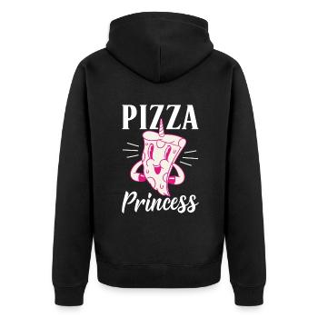 Snack Pizzalove Pizza Lover Gift - Unisex Premium Organic Zip Hoodie - black - Back - Nico (187cm)