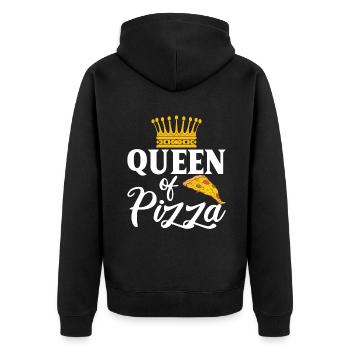 Snack Pizzalove Pizza Lover Geschenk - Unisex Premium Bio Zip Hoodie - Schwarz - Hinten - Nico (187cm)