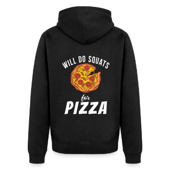Snack Pizzalove Pizza Lover Gift - Unisex Premium Organic Zip Hoodie - black - Back - Nico (187cm)