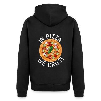 Snack Pizzalove Pizza Lover Cadeau - Veste à capuche bio Premium Unisexe - noir - Dos - Nico (187cm)