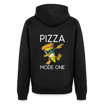 Snack Pizzalove Pizza Lover Geschenk - Unisex Premium Bio Zip Hoodie - Schwarz - Hinten - Nico (187cm)