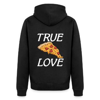 Snack Pizzalove Pizza Lover Gift - Unisex Premium Organic Zip Hoodie - black - Back - Nico (187cm)