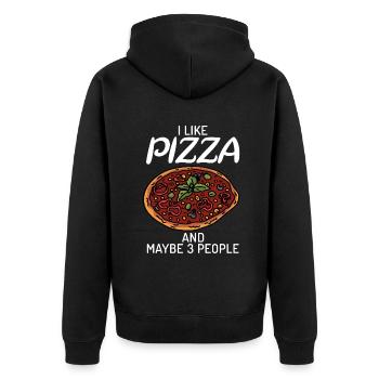 Snack Pizzalove Pizza Lover Gift - Unisex Premium Organic Zip Hoodie - black - Back - Nico (187cm)
