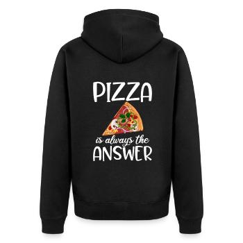 Snack Pizzalove Pizza Lover Gift - Unisex Premium Organic Zip Hoodie - black - Back - Nico (187cm)
