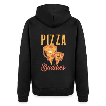 Snack Pizzalove Pizza Lover Gift - Unisex Premium Organic Zip Hoodie - black - Back - Nico (187cm)
