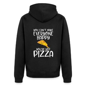 Snack Pizzalove Pizza Lover Geschenk - Unisex Premium Bio Zip Hoodie - Schwarz - Hinten - Nico (187cm)