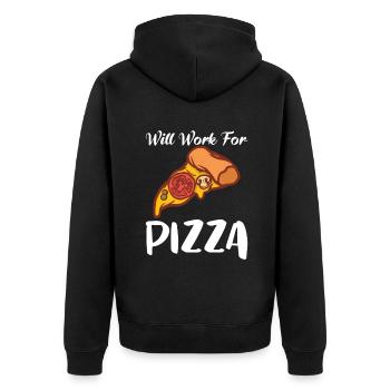 Snack Pizzalove Pizza Lover Gift - Unisex Premium Organic Zip Hoodie - black - Back - Nico (187cm)