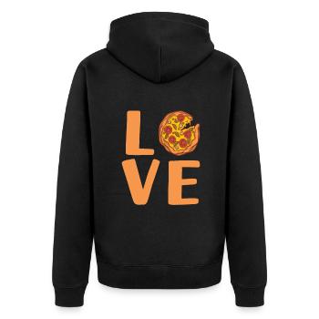 Snack Pizzalove Pizza Lover Geschenk - Unisex Premium Bio Zip Hoodie - Schwarz - Hinten - Nico (187cm)
