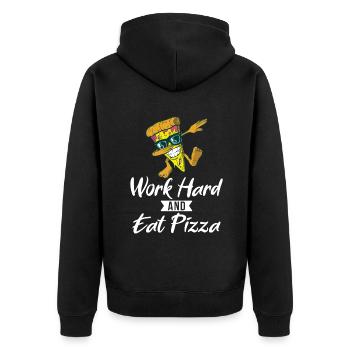 Snack Pizzalove Pizza Lover Gift - Unisex Premium Organic Zip Hoodie - black - Back - Nico (187cm)