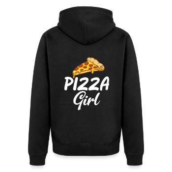 Snack Pizzalove Pizza Lover Gift - Unisex Premium Organic Zip Hoodie - black - Back - Nico (187cm)