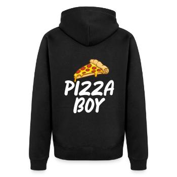 Snack Pizzalove Pizza Lover Gift - Unisex Premium Organic Zip Hoodie - black - Back - Nico (187cm)