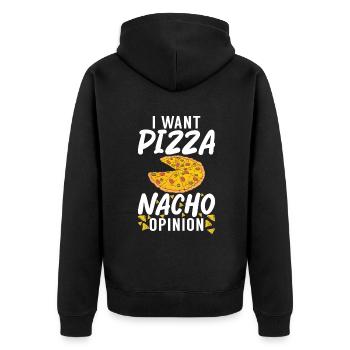 Snack Pizzalove Pizza Lover Gift - Unisex Premium Organic Zip Hoodie - black - Back - Nico (187cm)