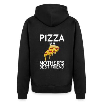 Snack Pizzalove Pizza Lover Gift - Unisex Premium Organic Zip Hoodie - black - Back - Nico (187cm)