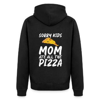Snack Pizzalove Pizza Lover Geschenk - Unisex Premium Bio Zip Hoodie - Schwarz - Hinten - Nico (187cm)