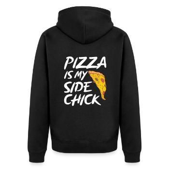 Snack Pizzalove Pizza Lover Gift - Unisex Premium Organic Zip Hoodie - black - Back - Nico (187cm)