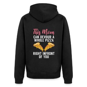 Snack Pizzalove Pizza Lover Cadeau - Veste à capuche bio Premium Unisexe - noir - Dos - Nico (187cm)