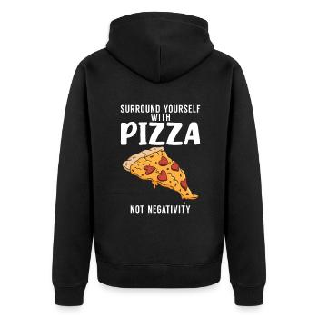 Snack Pizzalove Pizza Lover Gift - Unisex Premium Organic Zip Hoodie - black - Back - Nico (187cm)