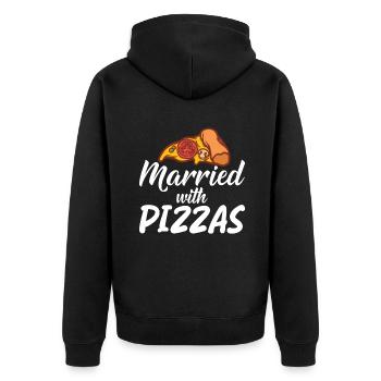 Snack Pizzalove Pizza Lover Gift - Unisex Premium Organic Zip Hoodie - black - Back - Nico (187cm)