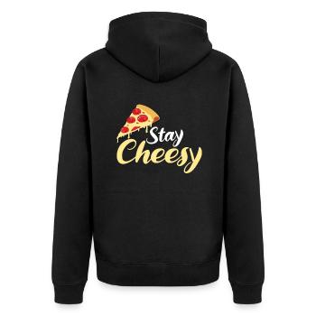 Snack Pizzalove Pizza Lover Gift - Unisex Premium Organic Zip Hoodie - black - Back - Nico (187cm)