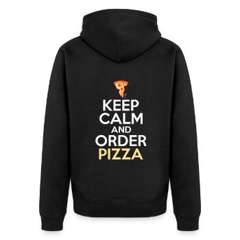 Snack Pizzalove Pizza Lover Gift - Unisex Premium Organic Zip Hoodie - black - Back - Nico (187cm)