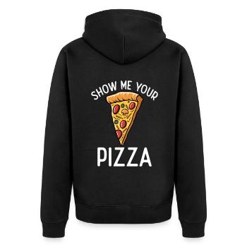 Snack Pizzalove Pizza Lover Gift - Unisex Premium Organic Zip Hoodie - black - Back - Nico (187cm)