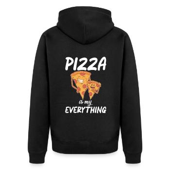 Snack Pizzalove Pizza Lover Geschenk - Unisex Premium Bio Zip Hoodie - Schwarz - Hinten - Nico (187cm)
