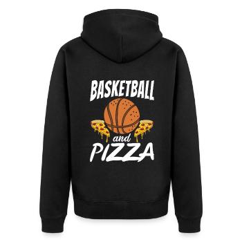 Snack Pizzalove Pizza Lover Gift - Unisex Premium Organic Zip Hoodie - black - Back - Nico (187cm)