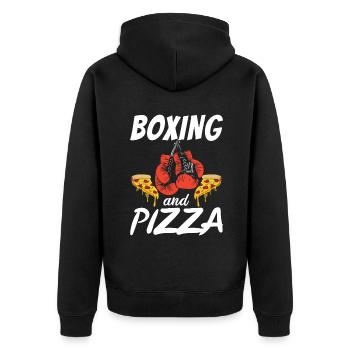 Snack Pizzalove Pizza Lover Gift - Unisex Premium Organic Zip Hoodie - black - Back - Nico (187cm)