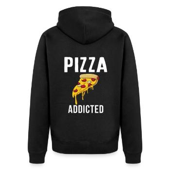 Snack Pizzalove Pizza Lover Gift - Unisex Premium Organic Zip Hoodie - black - Back - Nico (187cm)