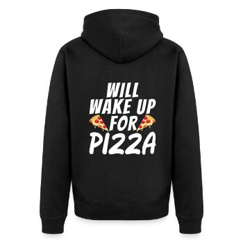 Snack Pizzalove Pizza Lover Gift - Unisex Premium Organic Zip Hoodie - black - Back - Nico (187cm)