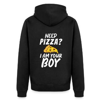 Snack Pizzalove Pizza Lover Cadeau - Veste à capuche bio Premium Unisexe - noir - Dos - Nico (187cm)