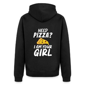 Snack Pizzalove Pizza Lover Cadeau - Veste à capuche bio Premium Unisexe - noir - Dos - Nico (187cm)