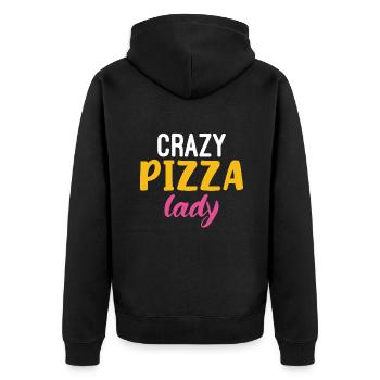 Snack Pizzalove Pizza Lover Geschenk - Unisex Premium Bio Zip Hoodie - Schwarz - Hinten - Nico (187cm)