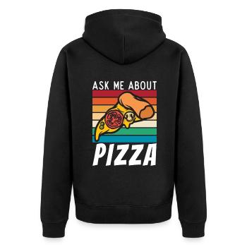 Snack Pizzalove Pizza Lover Gift - Unisex Premium Organic Zip Hoodie - black - Back - Nico (187cm)