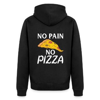Snack Pizzalove Pizza Lover Gift - Unisex Premium Organic Zip Hoodie - black - Back - Nico (187cm)