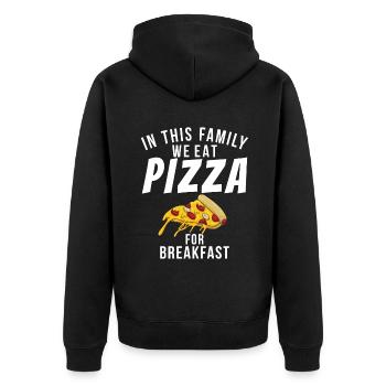 Snack Pizzalove Pizza Lover Geschenk - Unisex Premium Bio Zip Hoodie - Schwarz - Hinten - Nico (187cm)