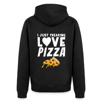 Snack Pizzalove Pizza Lover Gift - Unisex Premium Organic Zip Hoodie - black - Back - Nico (187cm)